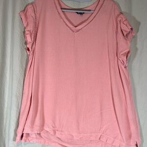 Buffalo David Bitton Pink V-Neck Blouse